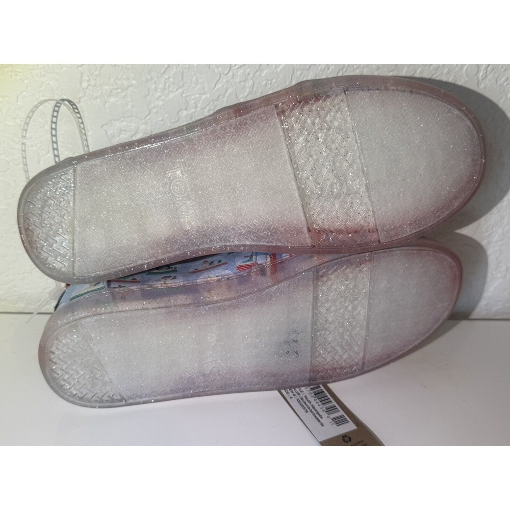 TOMS Alpargata Holiday Slip On Flat Girls Pink Flats Casual - Picture 7 of 8